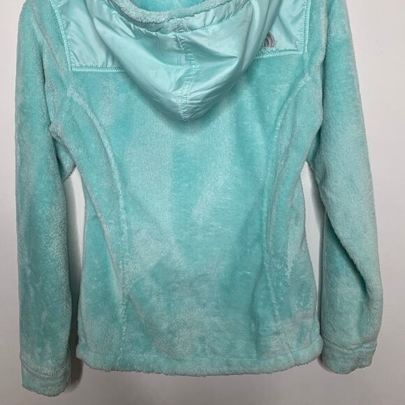 The North Face women's frosty blue Oso hoodie faux fur fleece zip up jacket XS - Picture 6 of 13